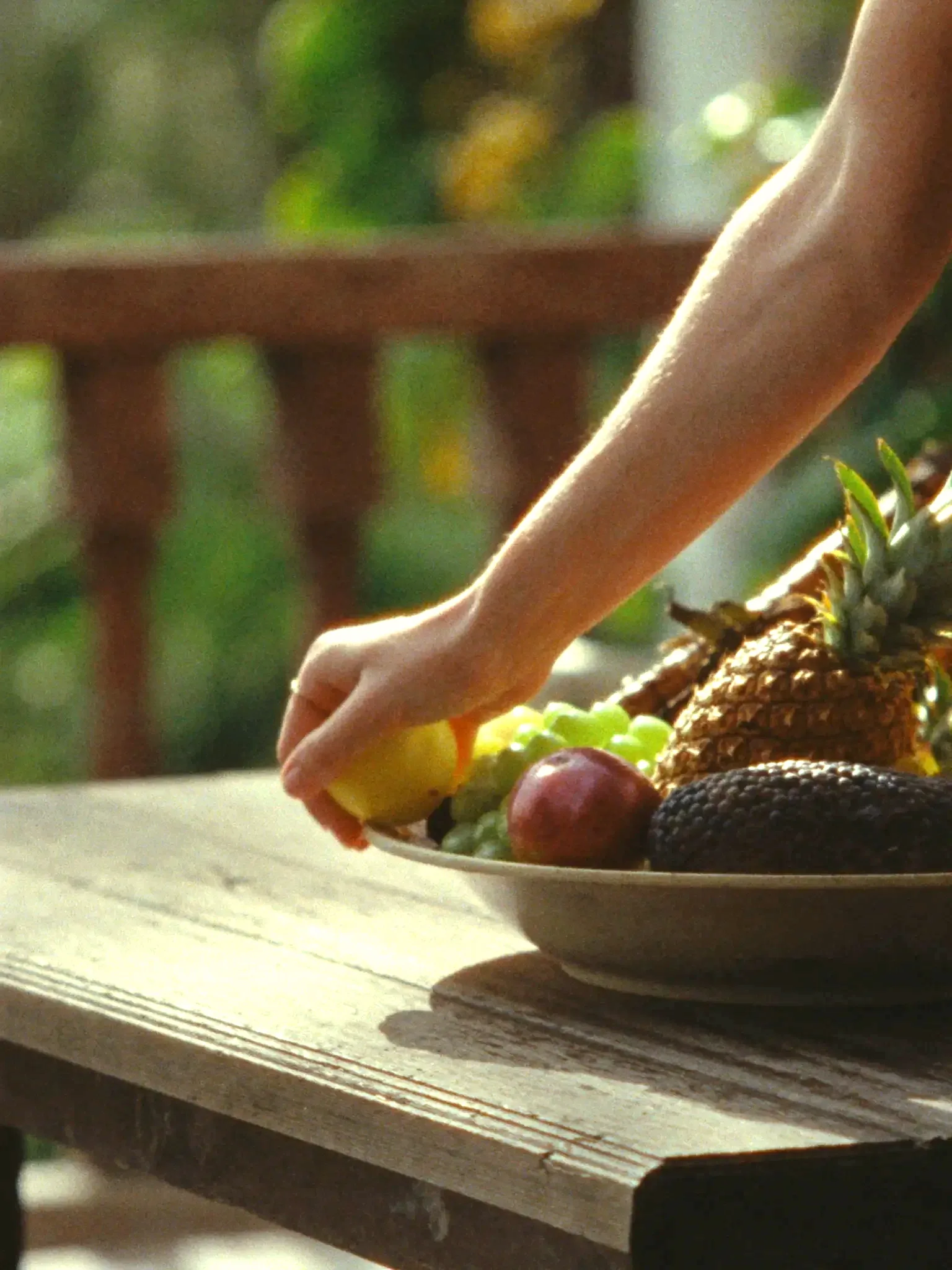 A lifestyle food detail on a terrace (placeholder)