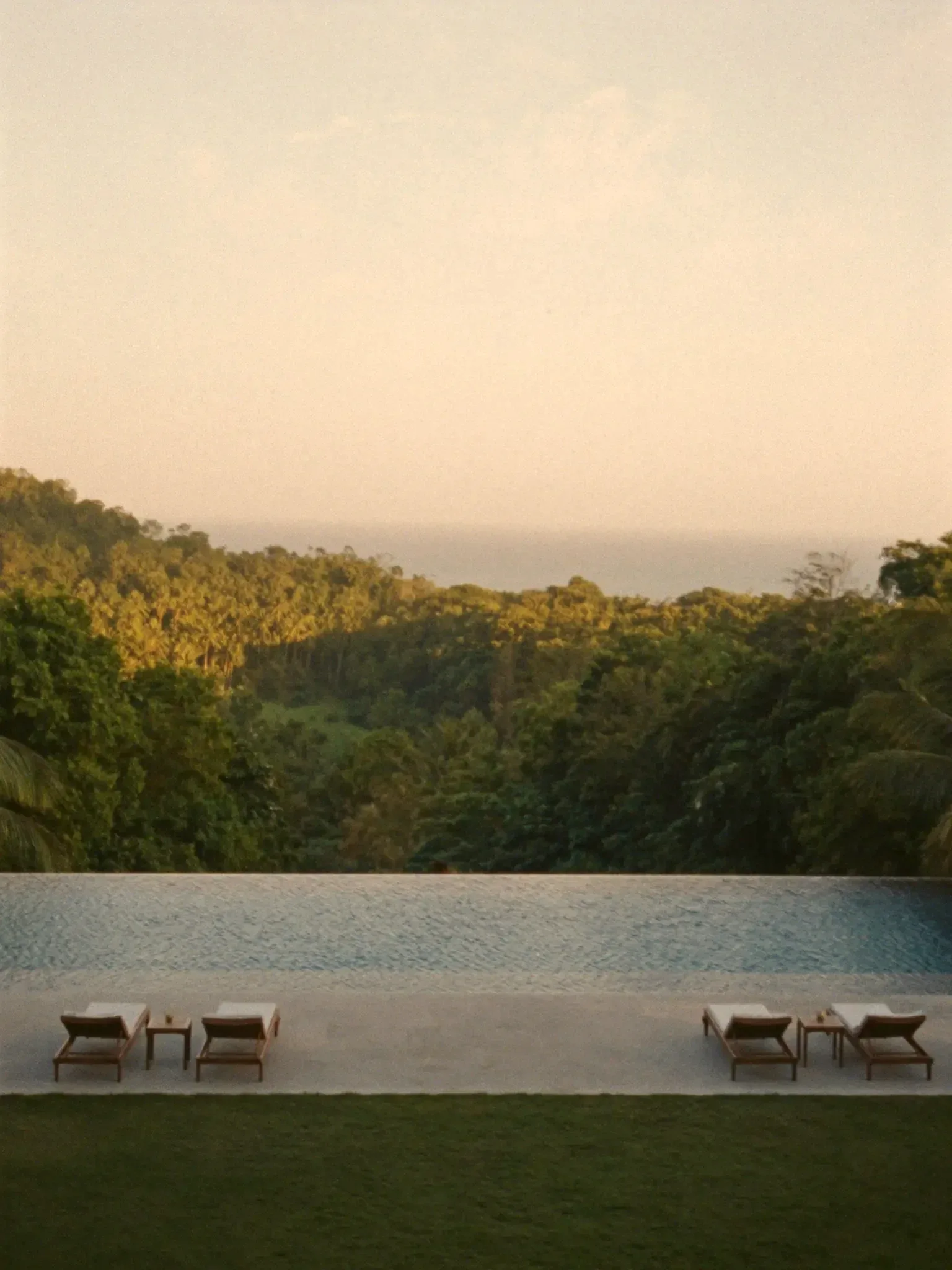 Infinity pool at a tropical resort (placeholder)
