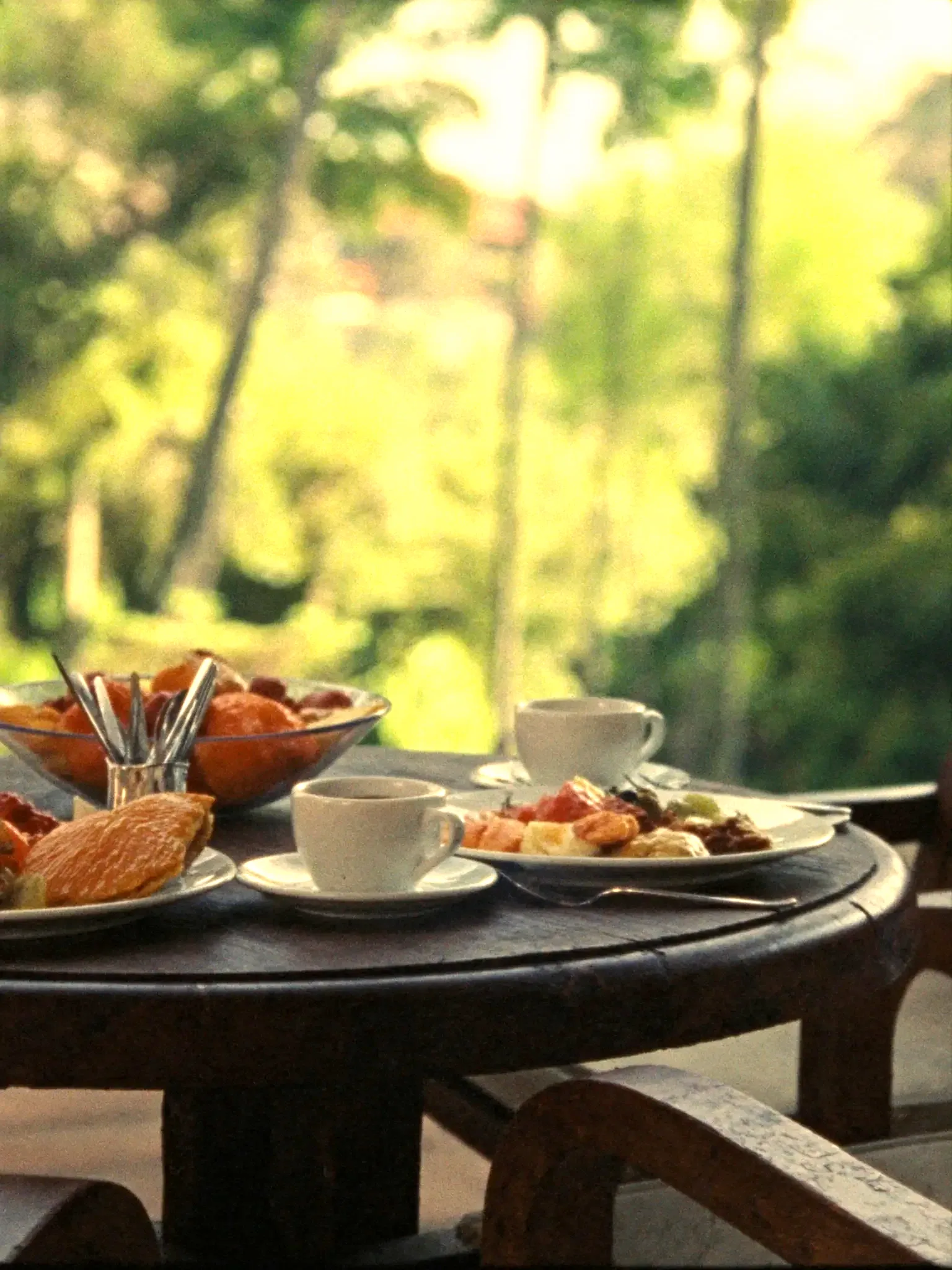 Tropical terrace breakfast scene (placeholder)